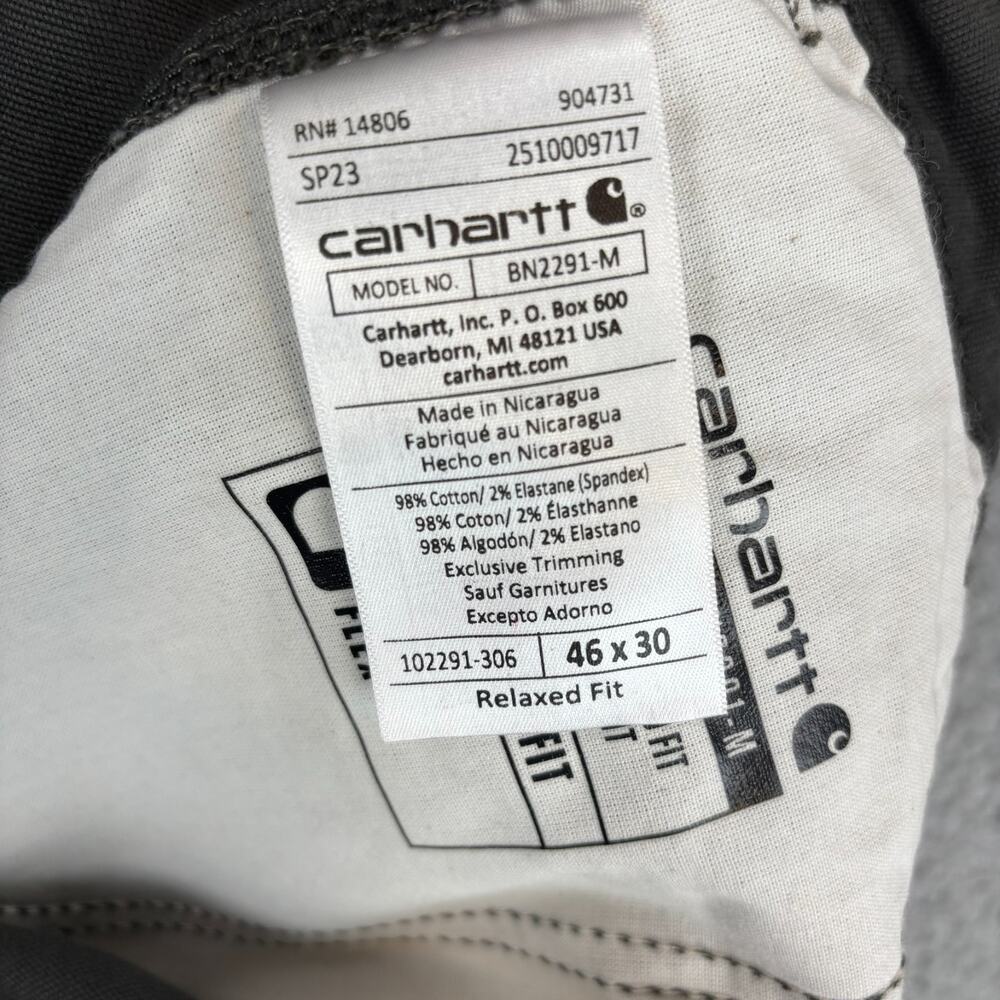Carhartt Rugged Flex Relaxed Fit Canvas Work Pant Mens 46x30 Workwear BN2291-M - Picture 7 of 11